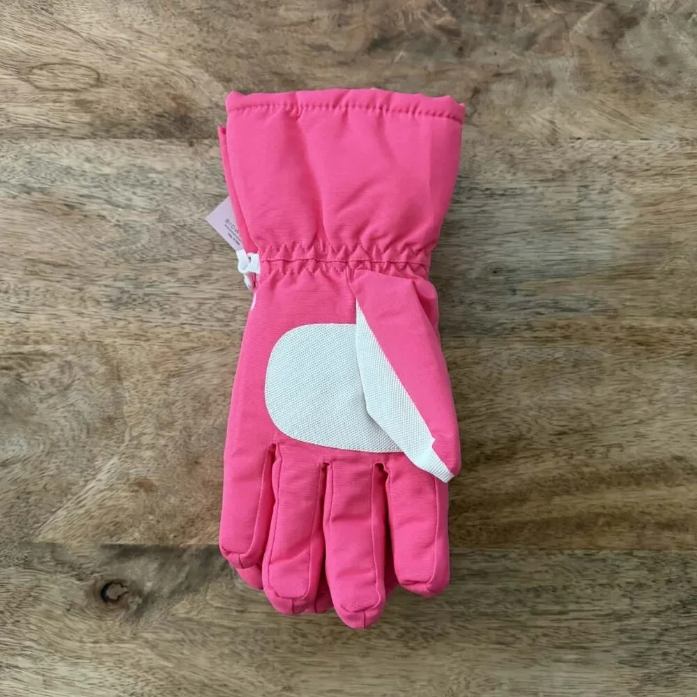 New: S/M Girls Princess Peach Super Mario Ski Gloves